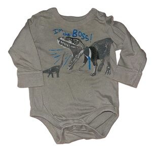 🔥 5 for $30 🔥 GAP Infant Dinosaur “I’m the Boss!” Long Sleeve Onesie, 6-12M
